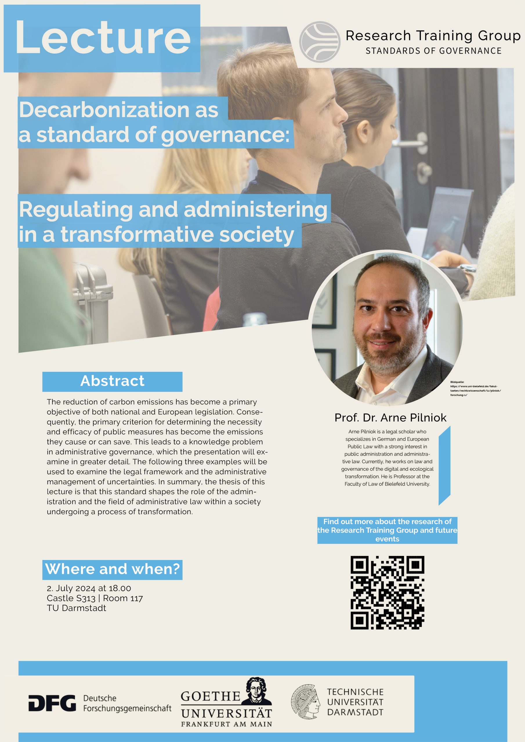 Lecture: Decarbonization as a standard of governance: Regulating and administering in a transformative society